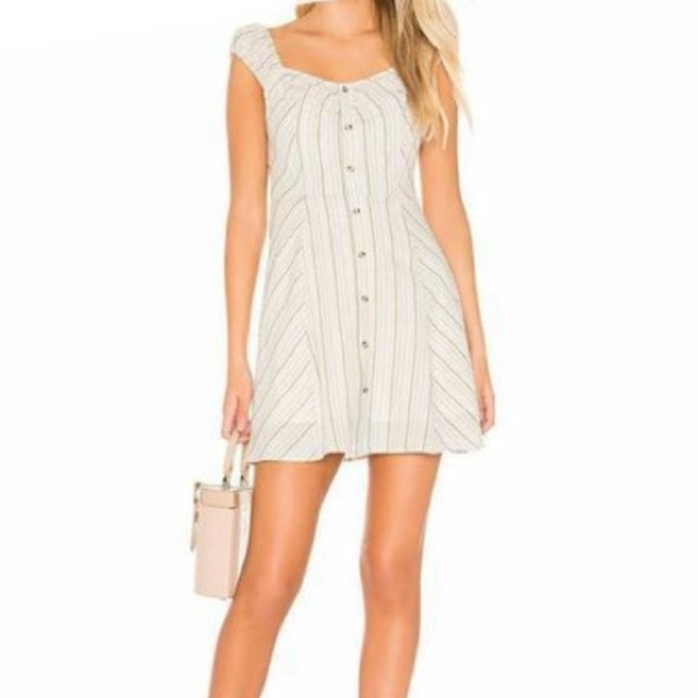 J.o.a women’s Button Down striped mini dress Size Medium NWT